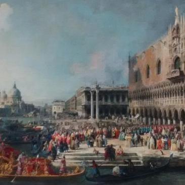 Empfang des französischen Gesandten in Venedig / Giovanni Antonio Canal (Canaletto)Eremitage, St. Petersburg